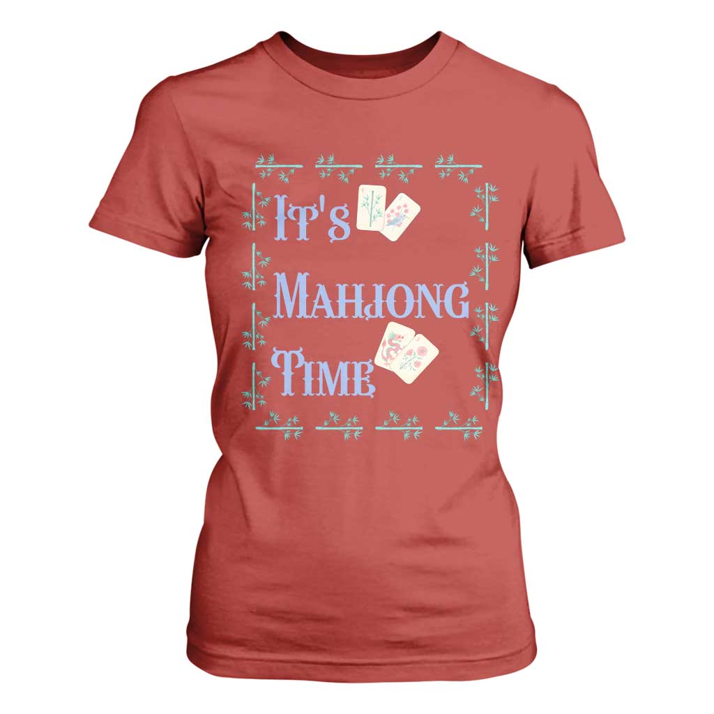 Mahjong Gift T Shirt For Women It Is Mahjong Time For Players TS12 Red Print Your Wear