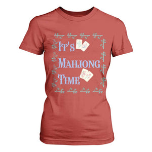 Mahjong Gift T Shirt For Women It Is Mahjong Time For Players TS12 Red Print Your Wear