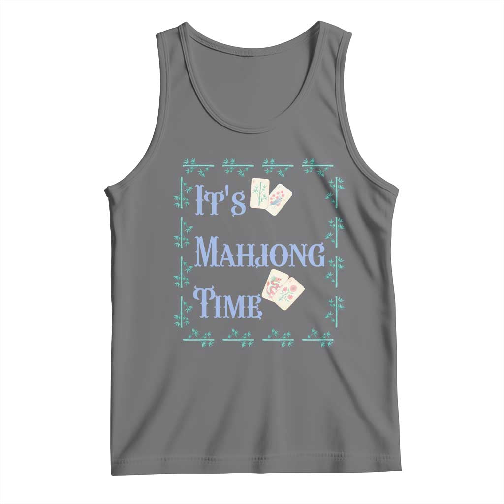 Mahjong Gift Tank Top It Is Mahjong Time For Players TS12 Black Heather Print Your Wear
