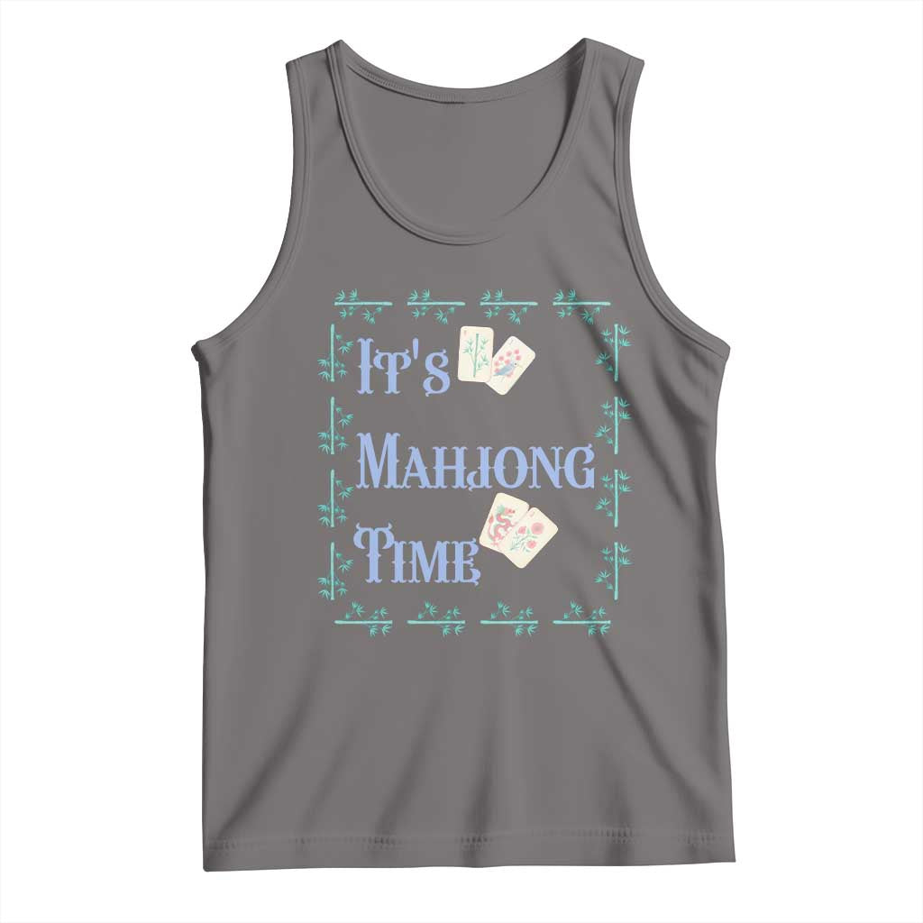 Mahjong Gift Tank Top It Is Mahjong Time For Players TS12 Deep Heather Print Your Wear