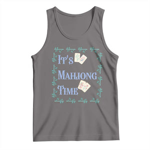 Mahjong Gift Tank Top It Is Mahjong Time For Players TS12 Deep Heather Print Your Wear