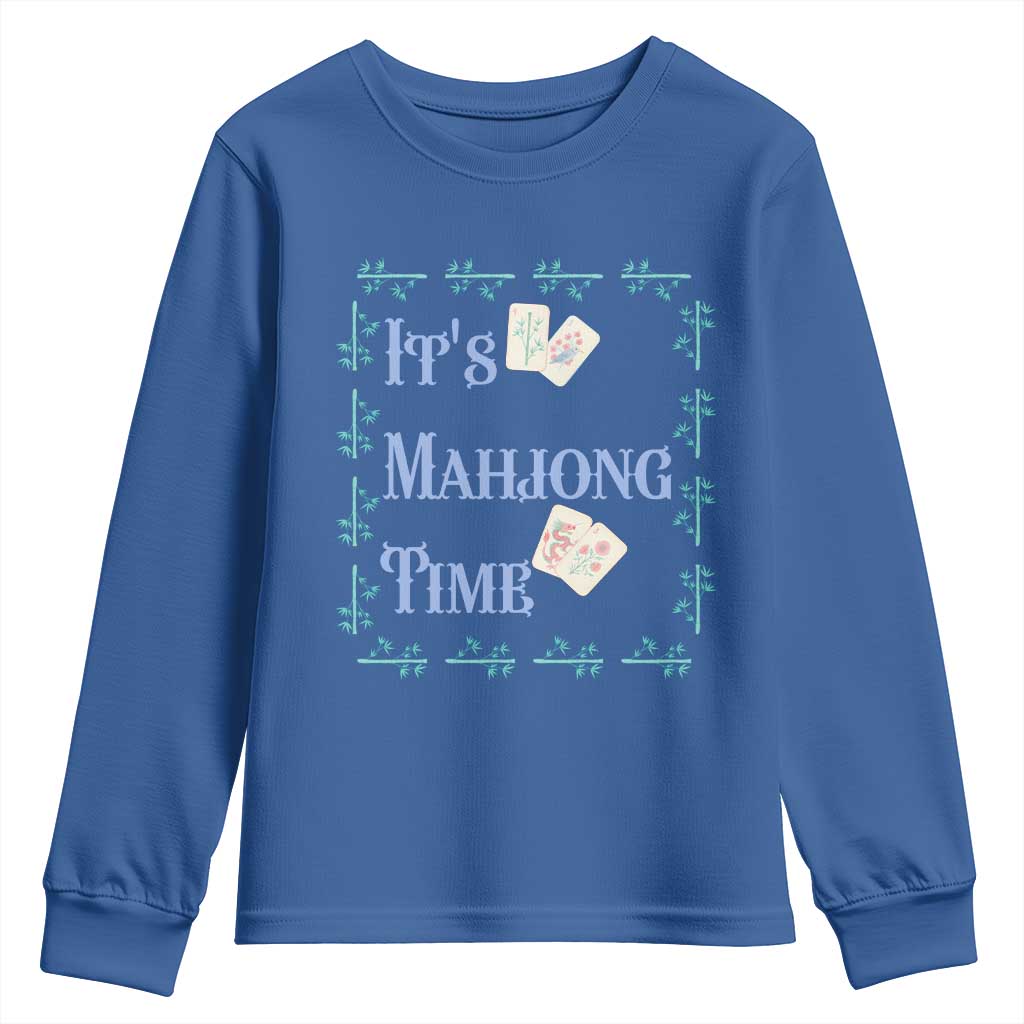 Mahjong Gift Youth Sweatshirt It Is Mahjong Time For Players TS12 Royal Blue Print Your Wear