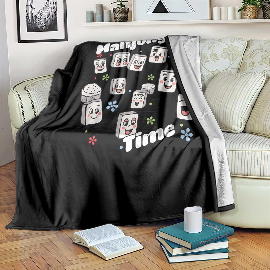 It Is Mahjong Time Throw Blanket Mahjong Lover Gift TS12 Print Your Wear