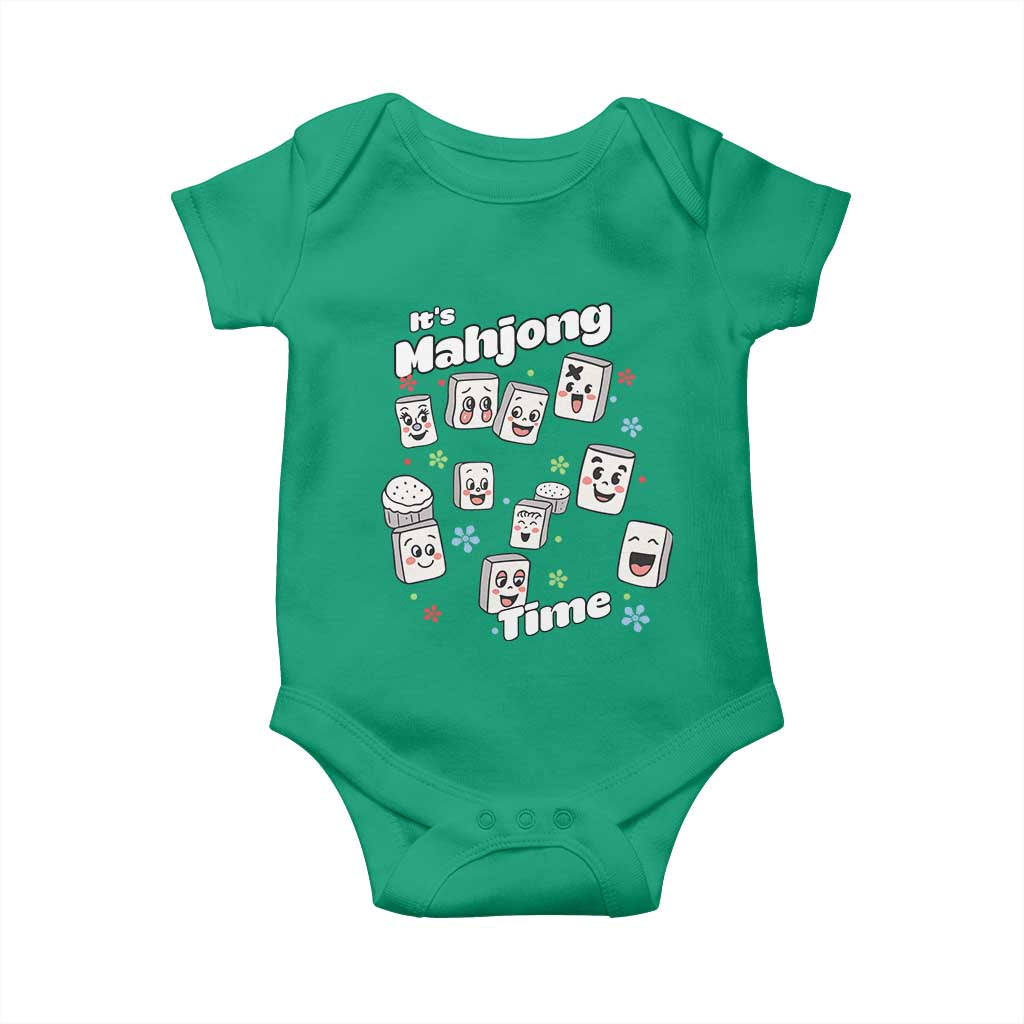 It Is Mahjong Time Baby Onesie Mahjong Lover Gift TS12 Irish Green Print Your Wear