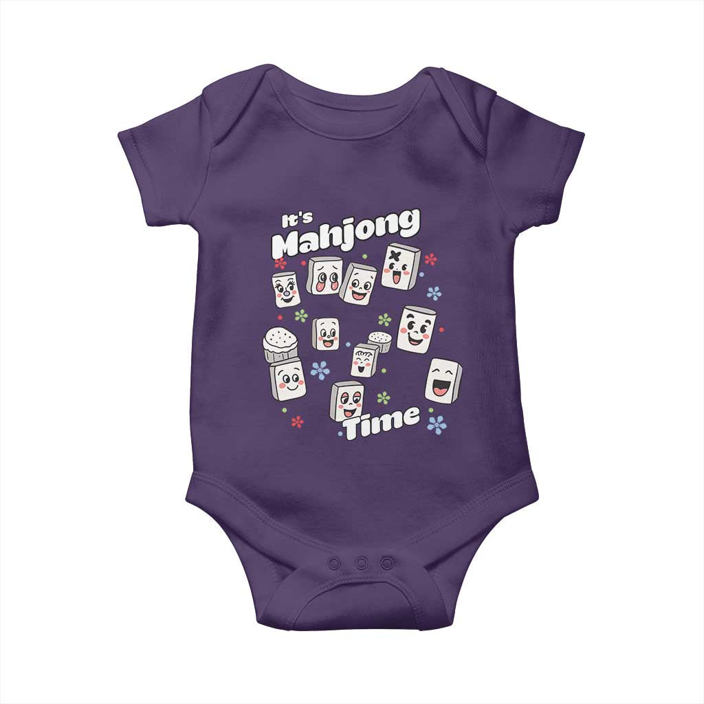 It Is Mahjong Time Baby Onesie Mahjong Lover Gift TS12 Purple Print Your Wear