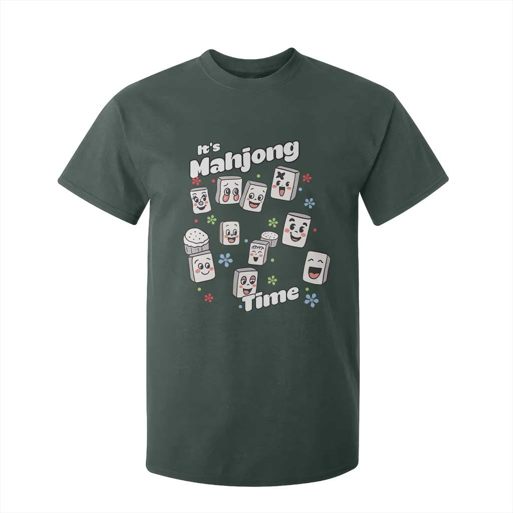 It Is Mahjong Time T Shirt For Kid Mahjong Lover Gift TS12 Dark Forest Green Print Your Wear