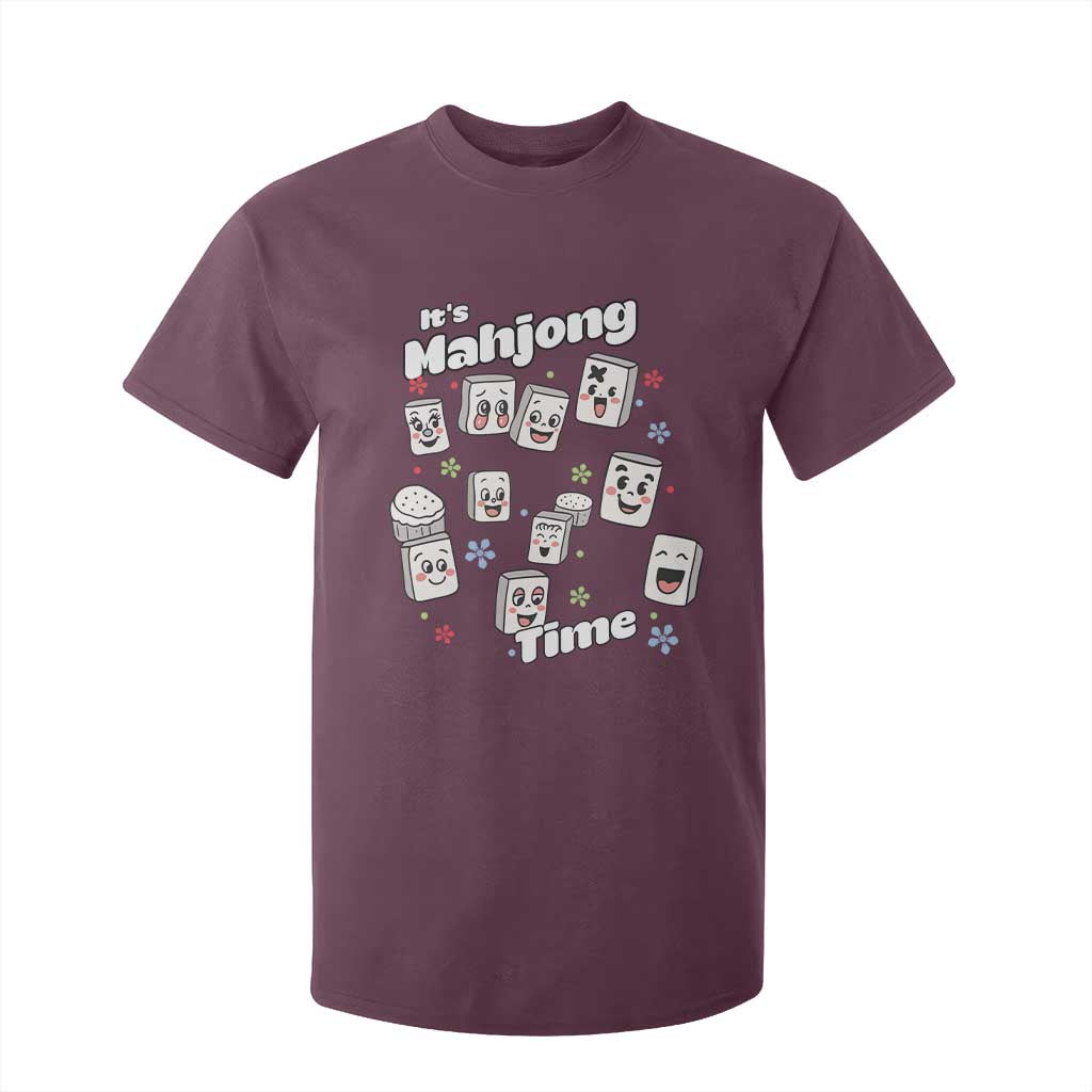 It Is Mahjong Time T Shirt For Kid Mahjong Lover Gift TS12 Maroon Print Your Wear