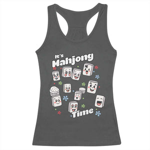 It Is Mahjong Time Racerback Tank Top Mahjong Lover Gift TS12 Dark Heather Print Your Wear