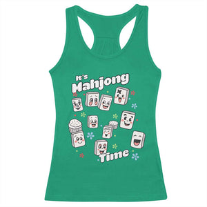 It Is Mahjong Time Racerback Tank Top Mahjong Lover Gift TS12 Irish Green Print Your Wear