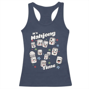 It Is Mahjong Time Racerback Tank Top Mahjong Lover Gift TS12 Navy Print Your Wear