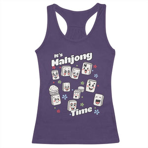 It Is Mahjong Time Racerback Tank Top Mahjong Lover Gift TS12 Purple Print Your Wear
