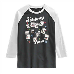 It Is Mahjong Time Raglan Shirt Mahjong Lover Gift TS12 Black White Print Your Wear