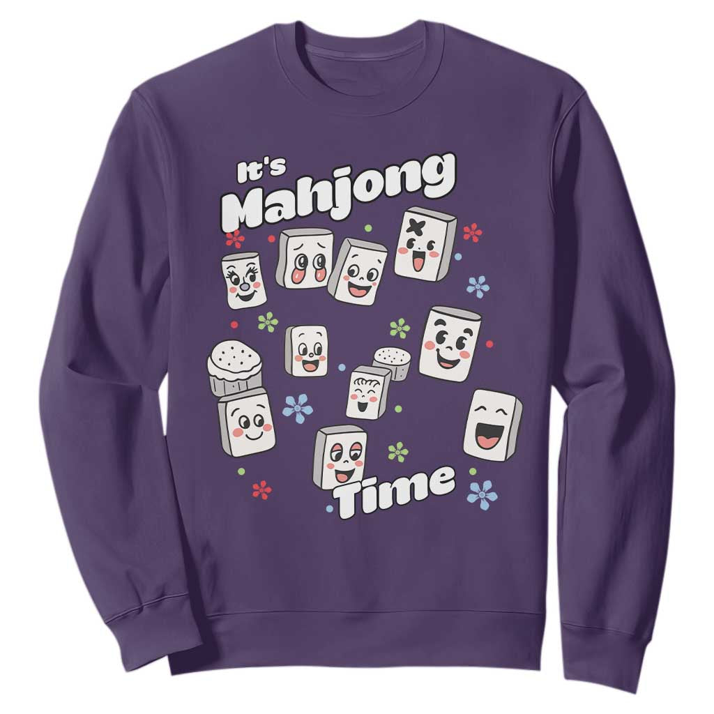 It Is Mahjong Time Sweatshirt Mahjong Lover Gift TS12 Purple Print Your Wear