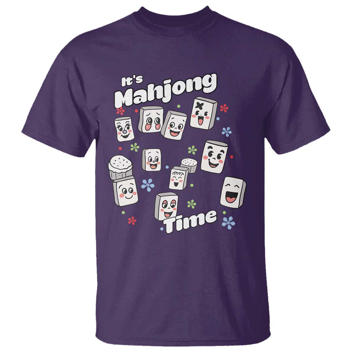 It Is Mahjong Time T Shirt Mahjong Lover Gift TS12 Purple Print Your Wear