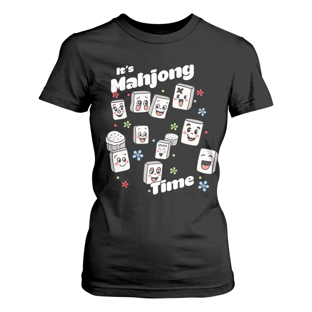 It Is Mahjong Time T Shirt For Women Mahjong Lover Gift TS12 Black Print Your Wear