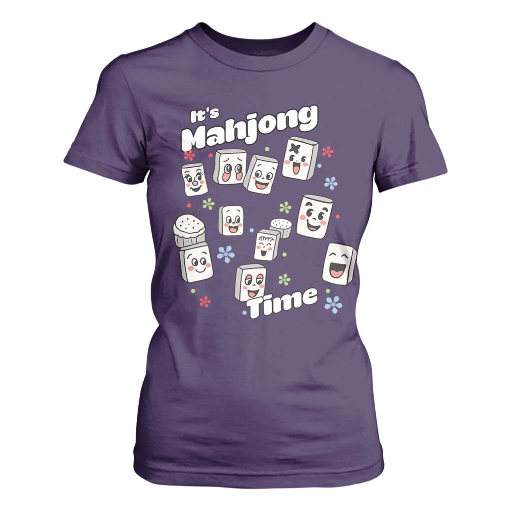 It Is Mahjong Time T Shirt For Women Mahjong Lover Gift TS12 Purple Print Your Wear