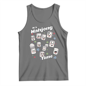 It Is Mahjong Time Tank Top Mahjong Lover Gift TS12 Black Heather Print Your Wear