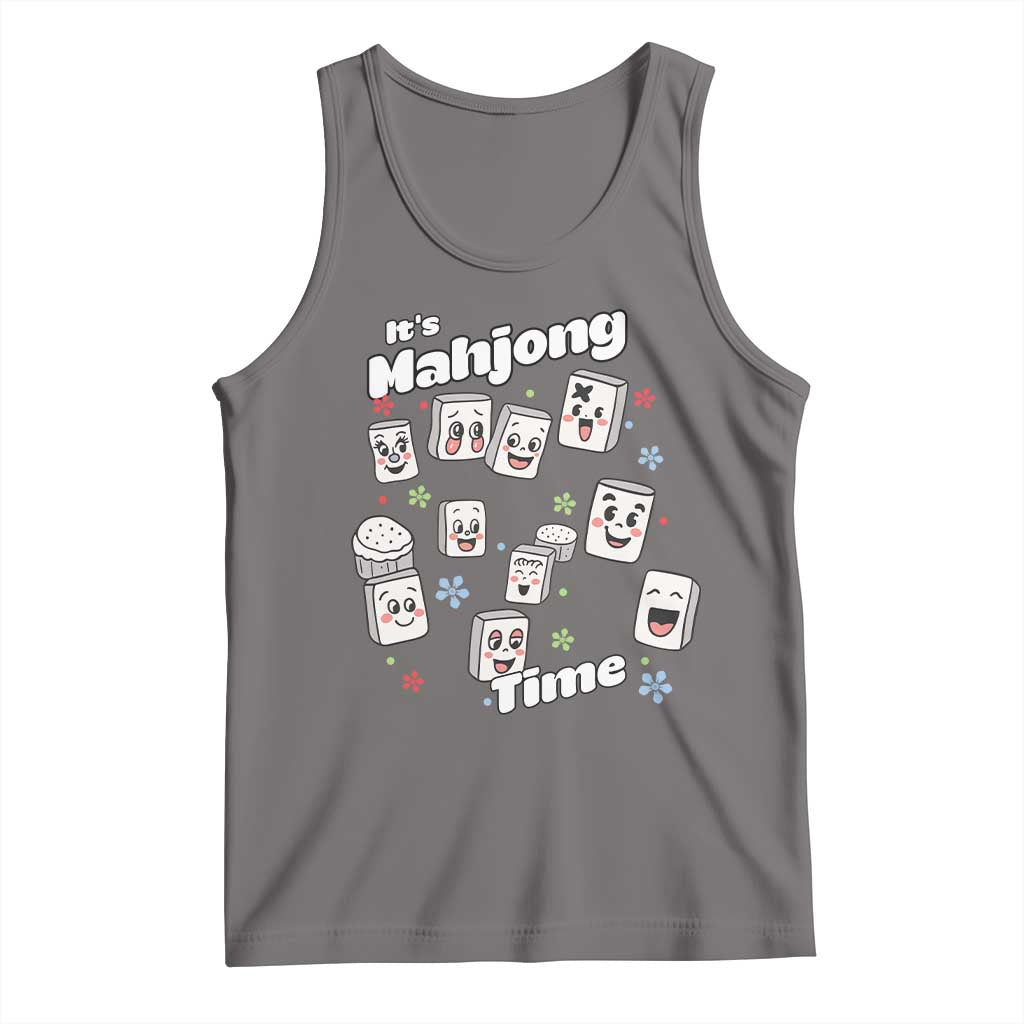 It Is Mahjong Time Tank Top Mahjong Lover Gift TS12 Deep Heather Print Your Wear