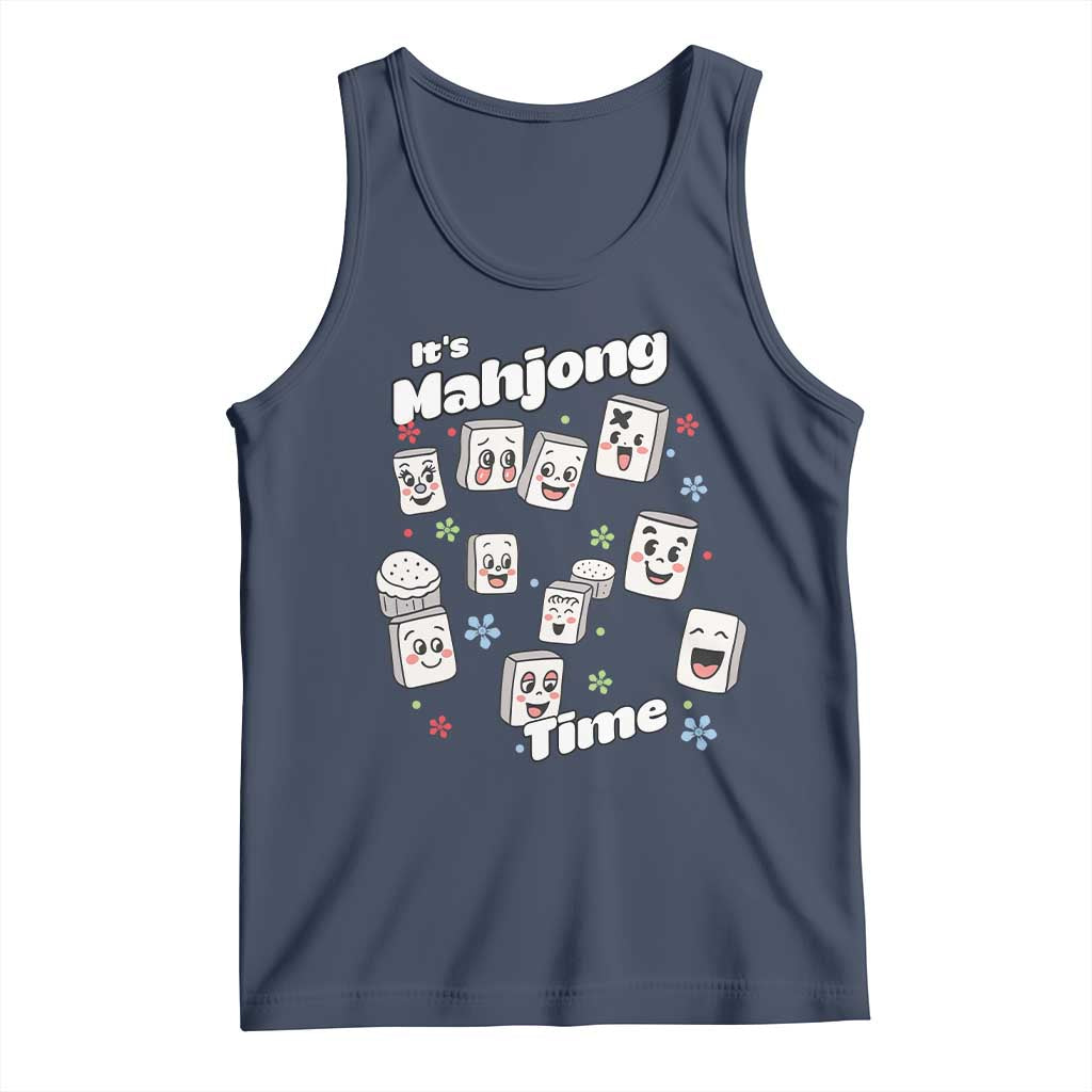 It Is Mahjong Time Tank Top Mahjong Lover Gift TS12 Navy Print Your Wear