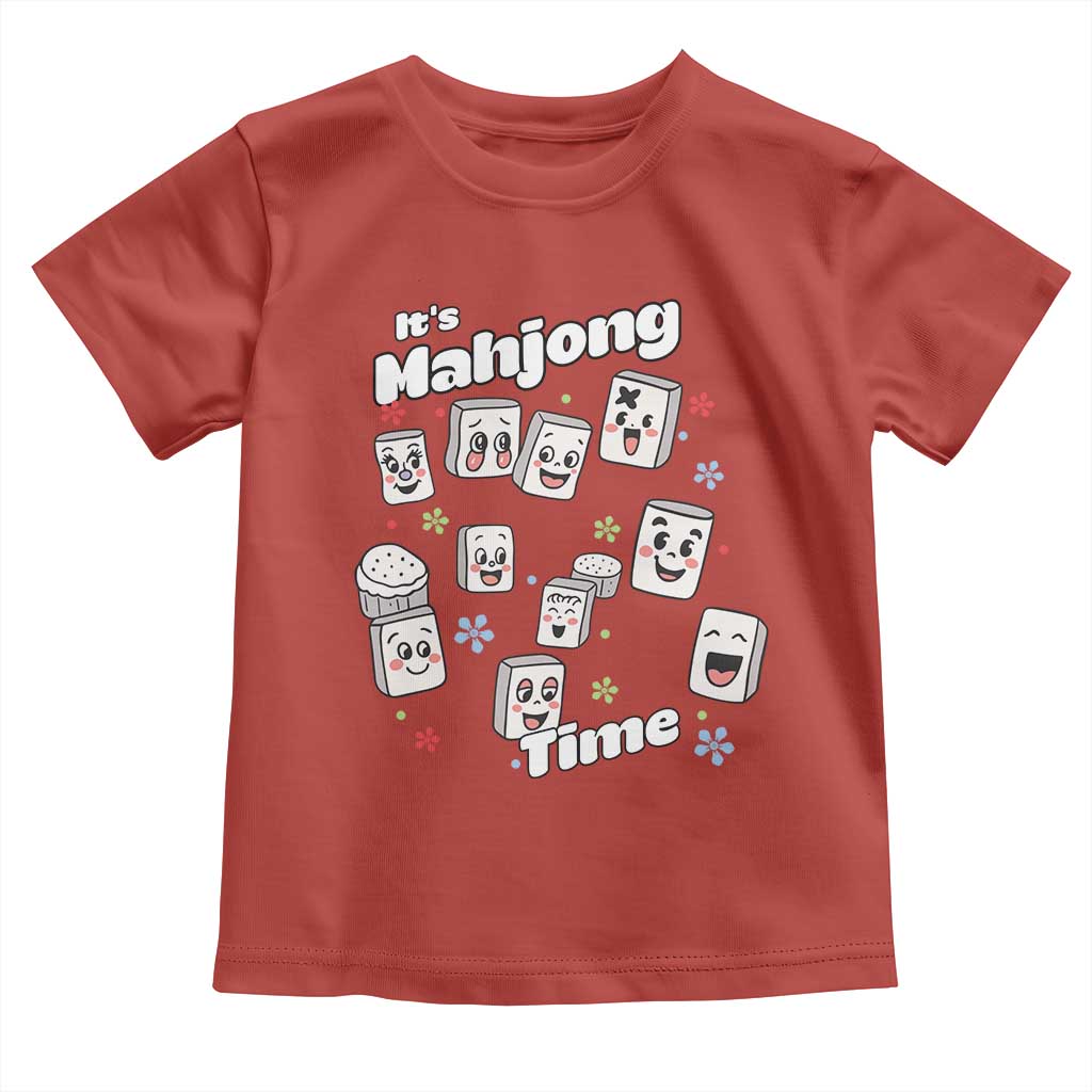 It Is Mahjong Time Toddler T Shirt Mahjong Lover Gift TS12 Red Print Your Wear