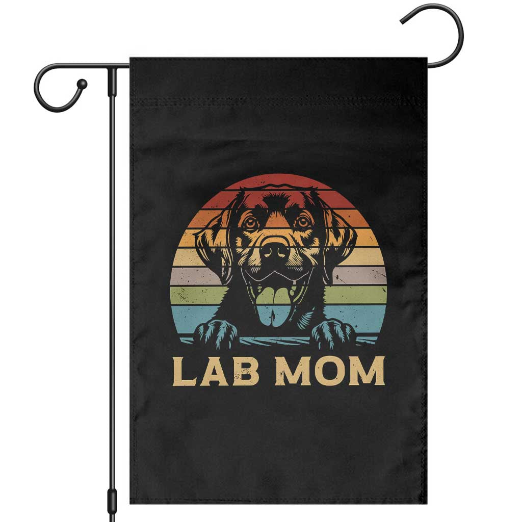 Lab Mom Garden Flag Retro Sunset Dog Mom Gift TS12 Black Print Your Wear