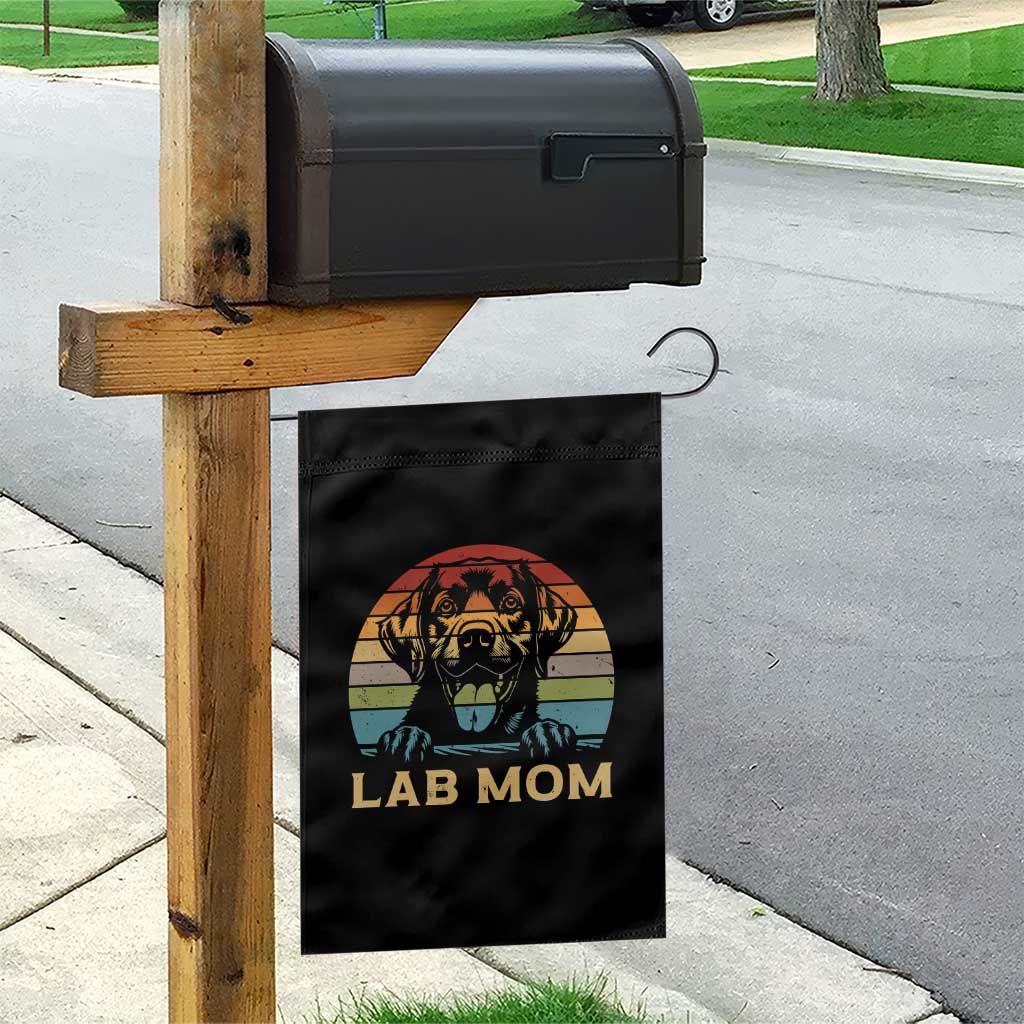 Lab Mom Garden Flag Retro Sunset Dog Mom Gift TS12 Print Your Wear
