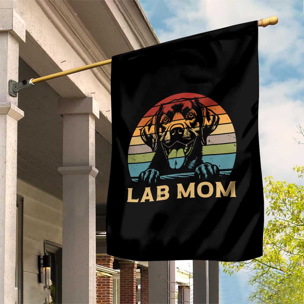 Lab Mom Garden Flag Retro Sunset Dog Mom Gift TS12 Print Your Wear