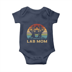 Lab Mom Baby Onesie Retro Sunset Dog Mom Gift TS12 Navy Print Your Wear