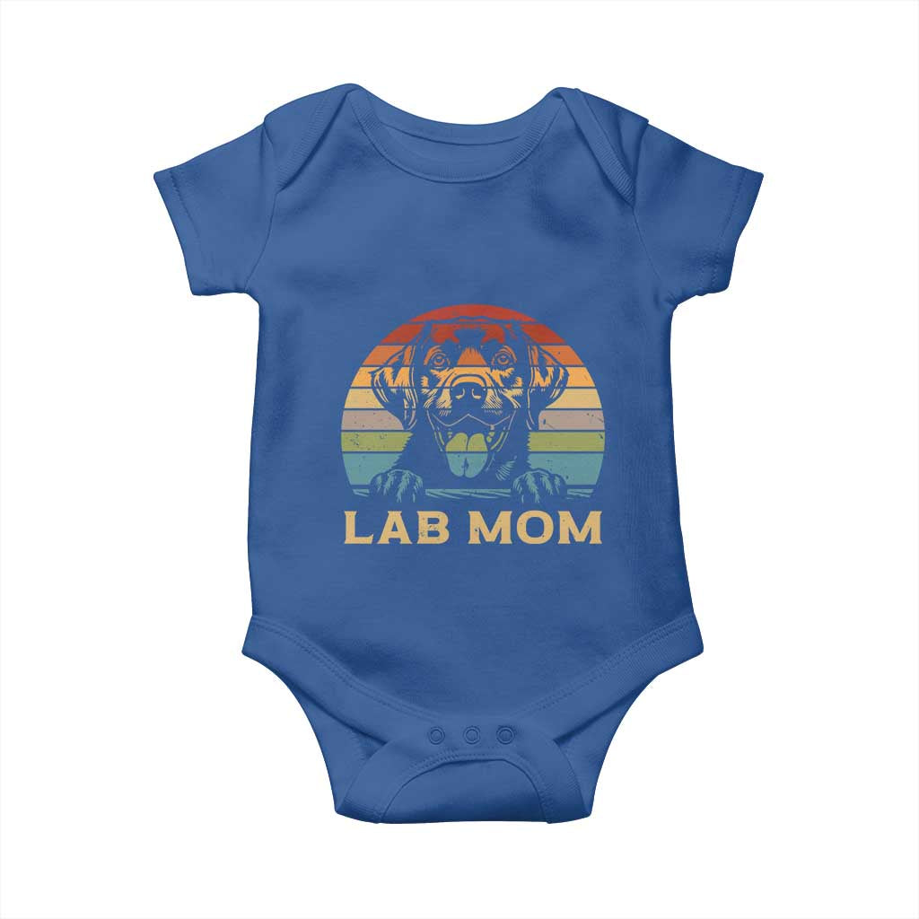Lab Mom Baby Onesie Retro Sunset Dog Mom Gift TS12 Royal Blue Print Your Wear