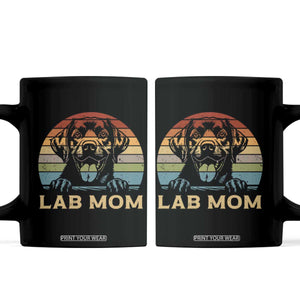 Lab Mom Coffee Mug Retro Sunset Dog Mom Gift TS12 Black Print Your Wear