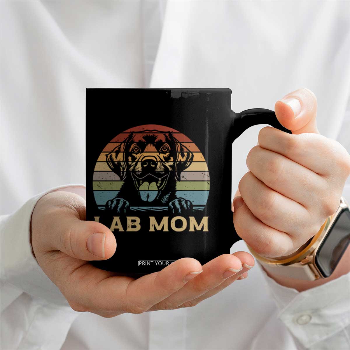 Lab Mom Coffee Mug Retro Sunset Dog Mom Gift TS12 Print Your Wear