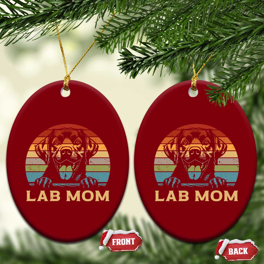 Lab Mom Ceramic Ornament Retro Sunset Dog Mom Gift TS12 Print Your Wear