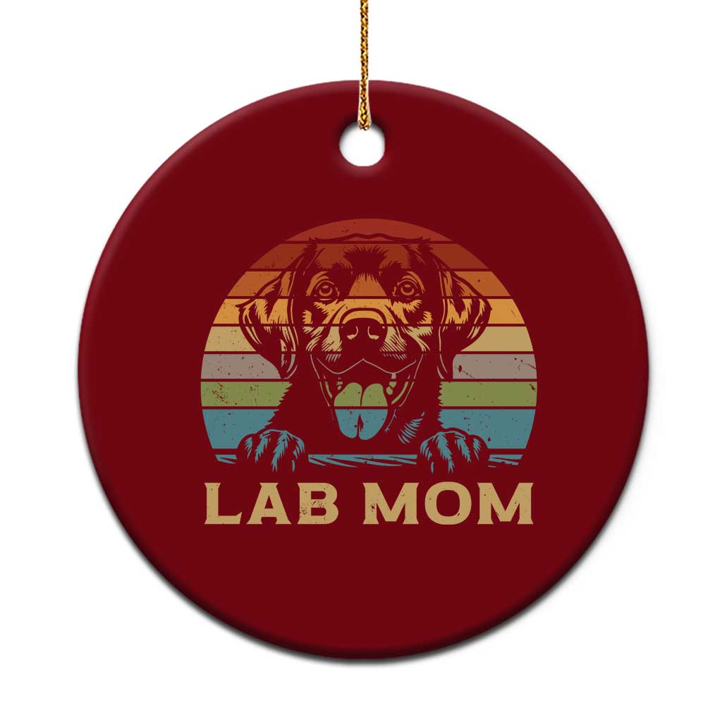 Lab Mom Ceramic Ornament Retro Sunset Dog Mom Gift TS12 1pc Red Print Your Wear