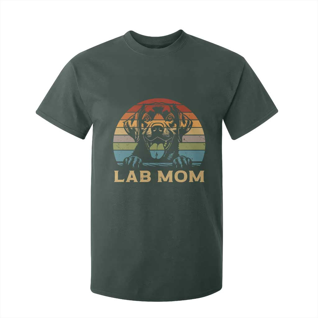 Lab Mom T Shirt For Kid Retro Sunset Dog Mom Gift TS12 Dark Forest Green Print Your Wear