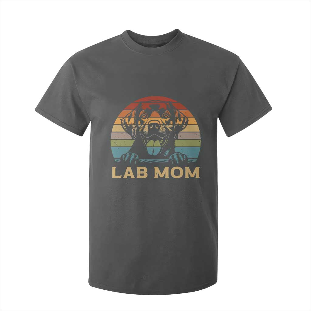 Lab Mom T Shirt For Kid Retro Sunset Dog Mom Gift TS12 Dark Heather Print Your Wear
