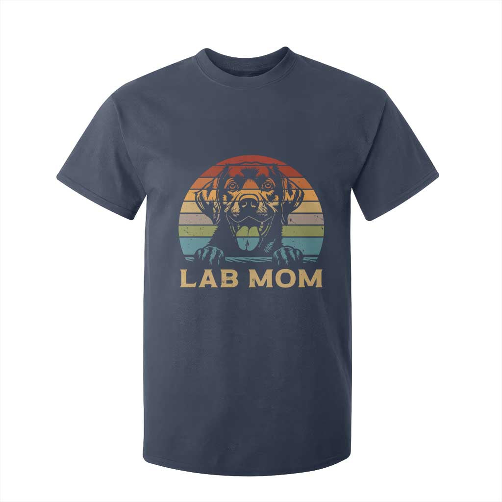 Lab Mom T Shirt For Kid Retro Sunset Dog Mom Gift TS12 Navy Print Your Wear