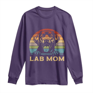 Lab Mom Long Sleeve Shirt Retro Sunset Dog Mom Gift TS12 Purple Print Your Wear
