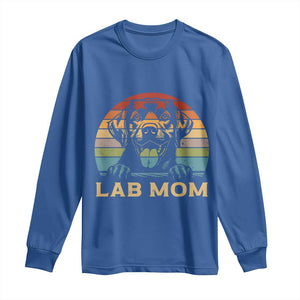 Lab Mom Long Sleeve Shirt Retro Sunset Dog Mom Gift TS12 Royal Blue Print Your Wear