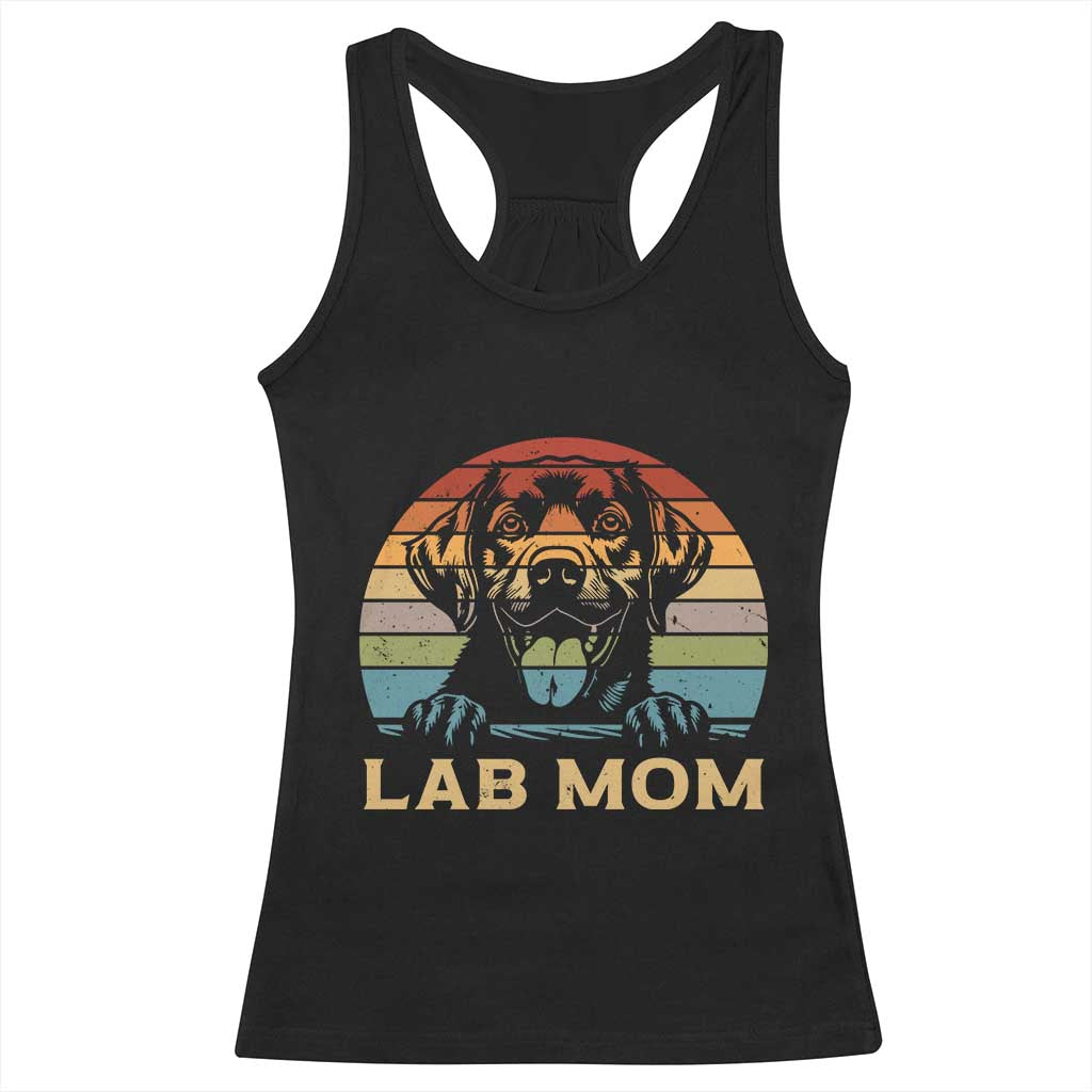 Lab Mom Racerback Tank Top Retro Sunset Dog Mom Gift TS12 Black Print Your Wear
