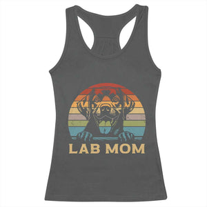 Lab Mom Racerback Tank Top Retro Sunset Dog Mom Gift TS12 Dark Heather Print Your Wear