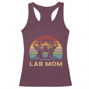 Lab Mom Racerback Tank Top Retro Sunset Dog Mom Gift TS12 Maroon Print Your Wear