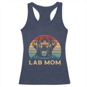 Lab Mom Racerback Tank Top Retro Sunset Dog Mom Gift TS12 Navy Print Your Wear