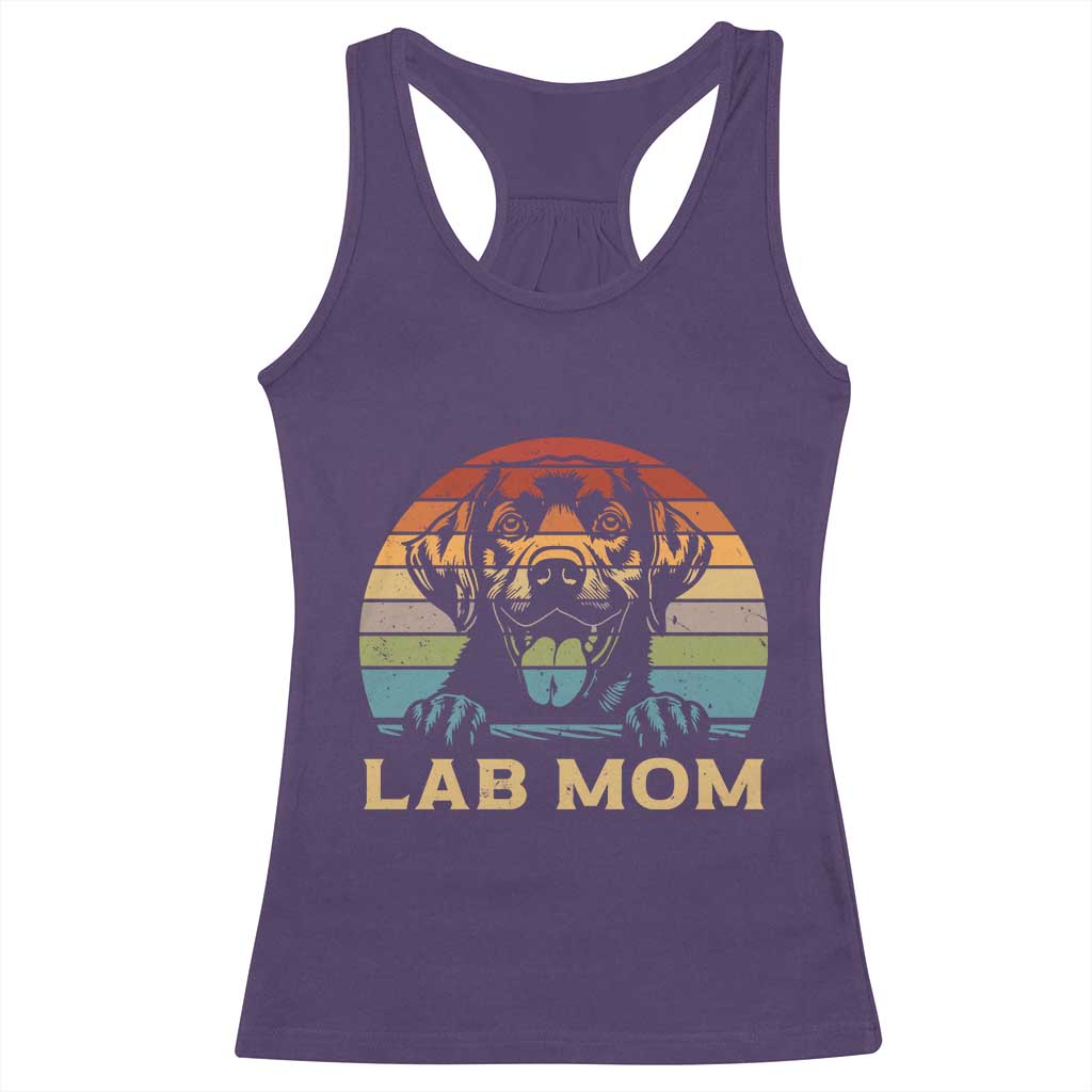 Lab Mom Racerback Tank Top Retro Sunset Dog Mom Gift TS12 Purple Print Your Wear