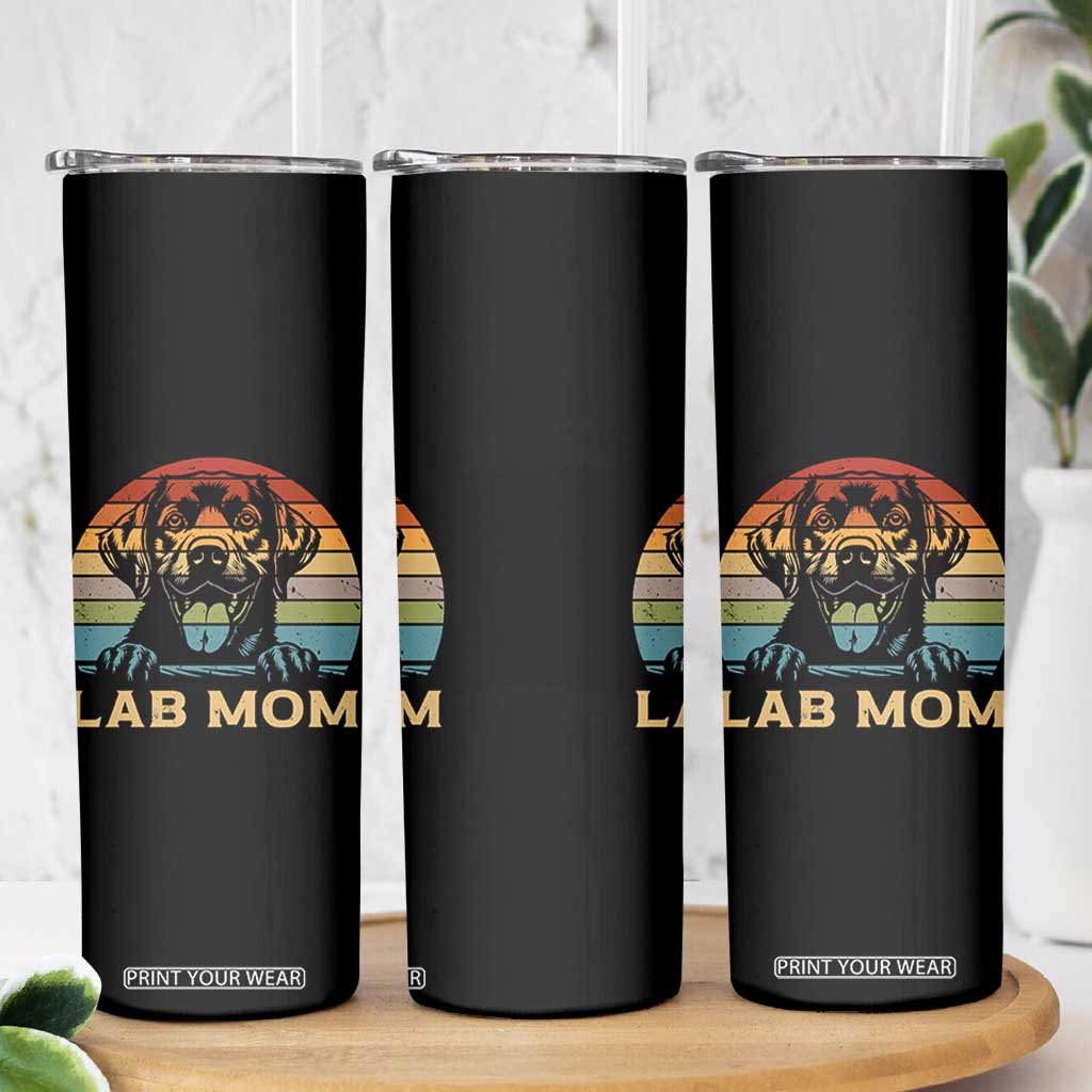Lab Mom Skinny Tumbler Retro Sunset Dog Mom Gift TS12 Print Your Wear