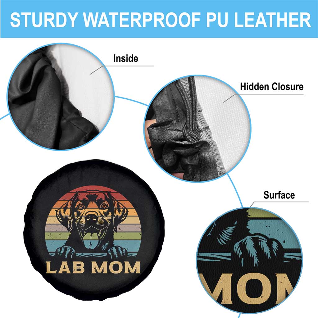 Lab Mom Spare Tire Cover Retro Sunset Dog Mom Gift TS12 Print Your Wear