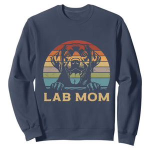 Lab Mom Sweatshirt Retro Sunset Dog Mom Gift TS12 Navy Print Your Wear
