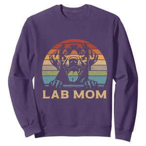 Lab Mom Sweatshirt Retro Sunset Dog Mom Gift TS12 Purple Print Your Wear