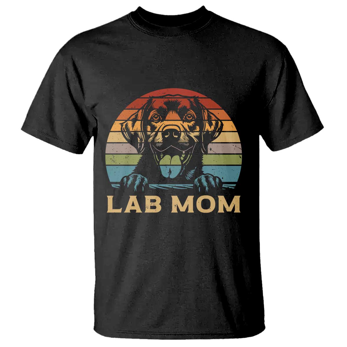 Lab Mom T Shirt Retro Sunset Dog Mom Gift TS12 Black Print Your Wear