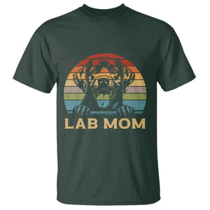 Lab Mom T Shirt Retro Sunset Dog Mom Gift TS12 Dark Forest Green Print Your Wear