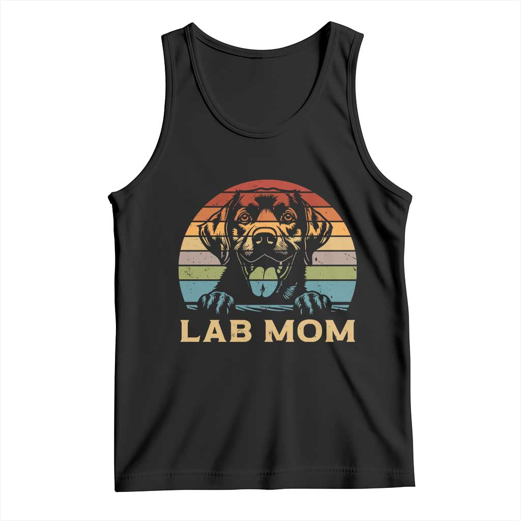 Lab Mom Tank Top Retro Sunset Dog Mom Gift TS12 Black Print Your Wear